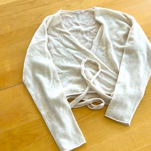 Reformation cream, cashmere wrap sweater
